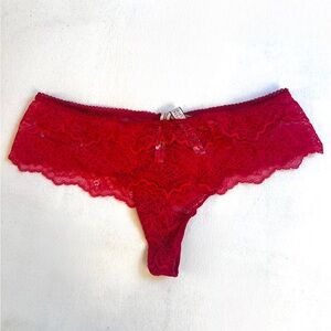 NWT Victorias Secret Angel Red Lace Thong Panties / Size Medium